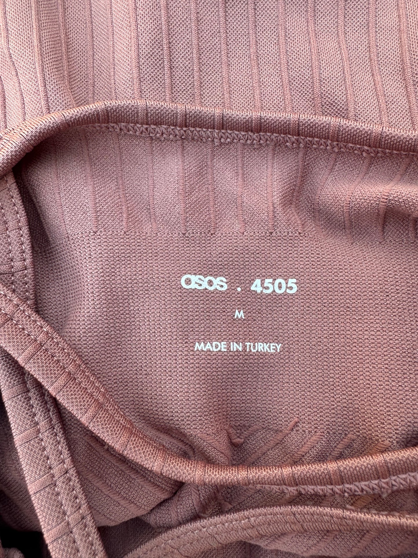 ASOS Seamless Ribbed Unitard, Mauve - Size Medium