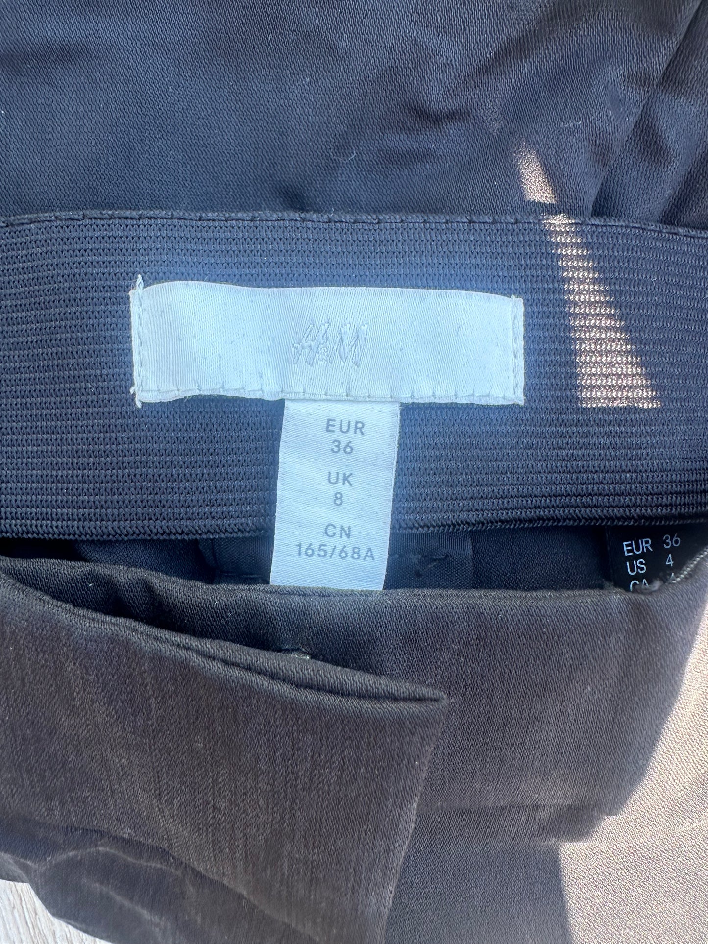 H&M Tailored Straight Leg Trousers, Black - Size 8