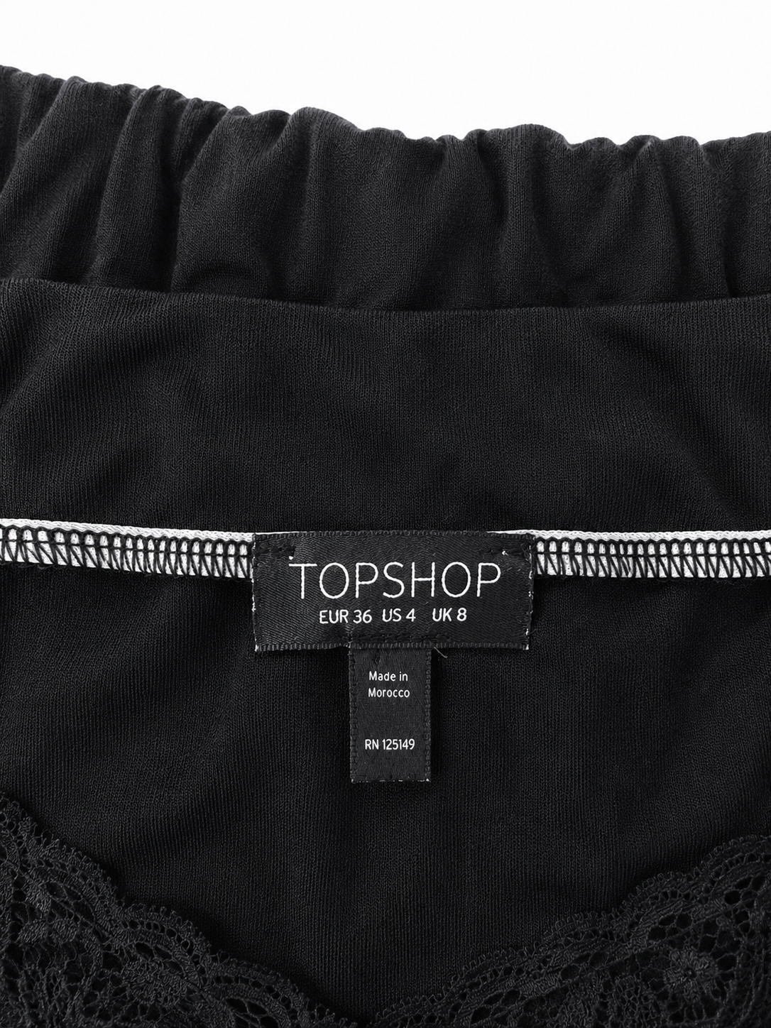 Topshop Lace Trim Cami Bodysuit, Black – UK 8
