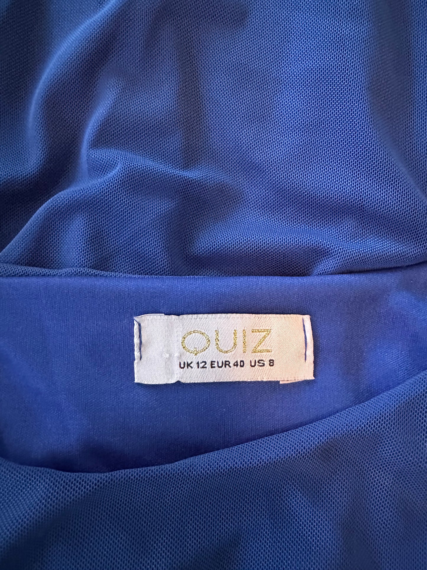 Quiz Ruched Sleeveless Occasion Dress, Royal Blue, Size 12