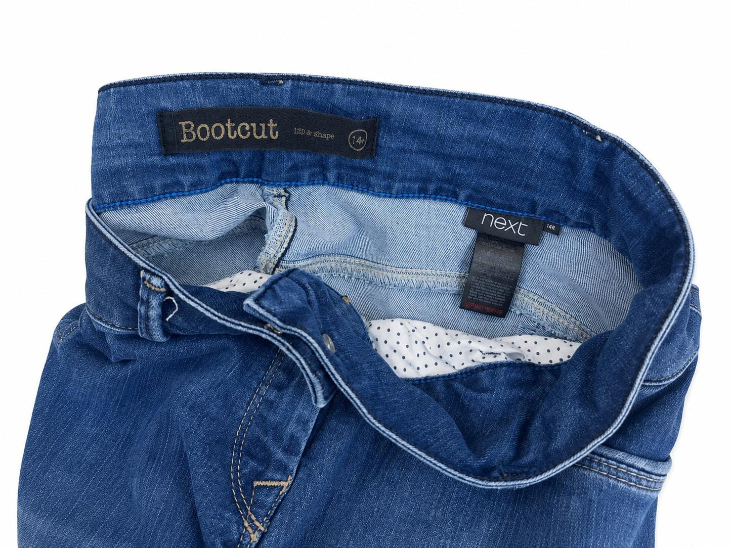 Next Lift & Shape Bootcut Denim Jeans, Mid Blue - Size 14R