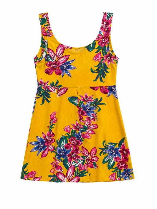 Dorothy Perkins Floral Fit & Flare Dress, Yellow - Size 16