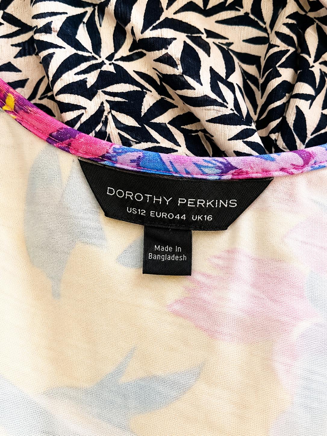 Dorothy Perkins Floral Fit & Flare Dress, Yellow - Size 16