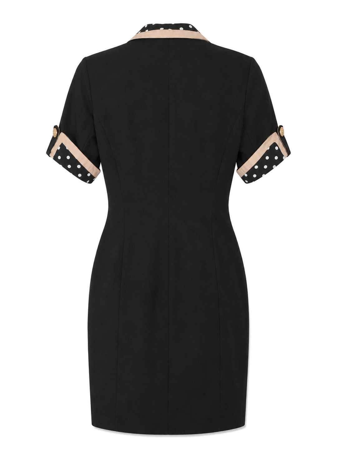 Vintage Button Front Tailored Dress, Black – Size 10