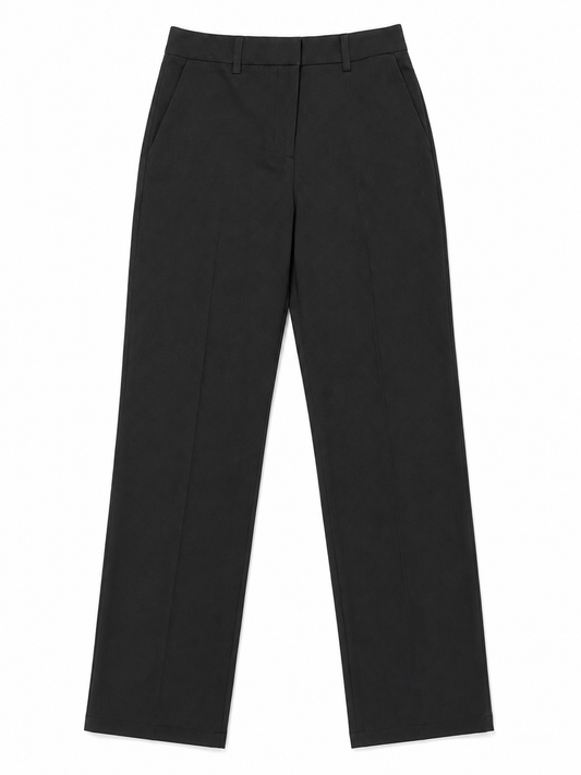 H&M Tailored Straight Leg Trousers, Black - Size 8
