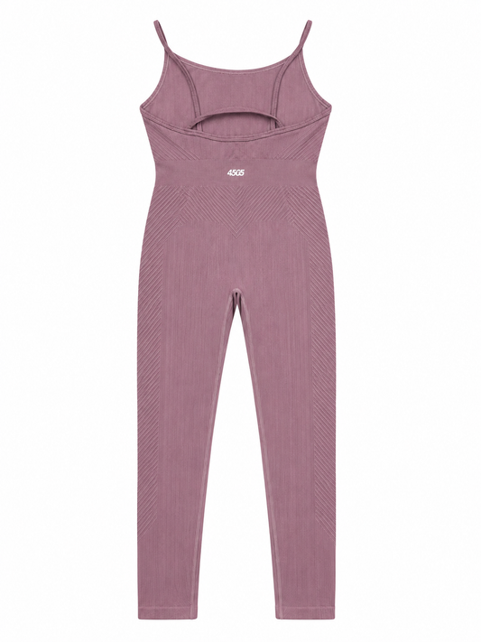 ASOS Seamless Ribbed Unitard, Mauve - Size Medium