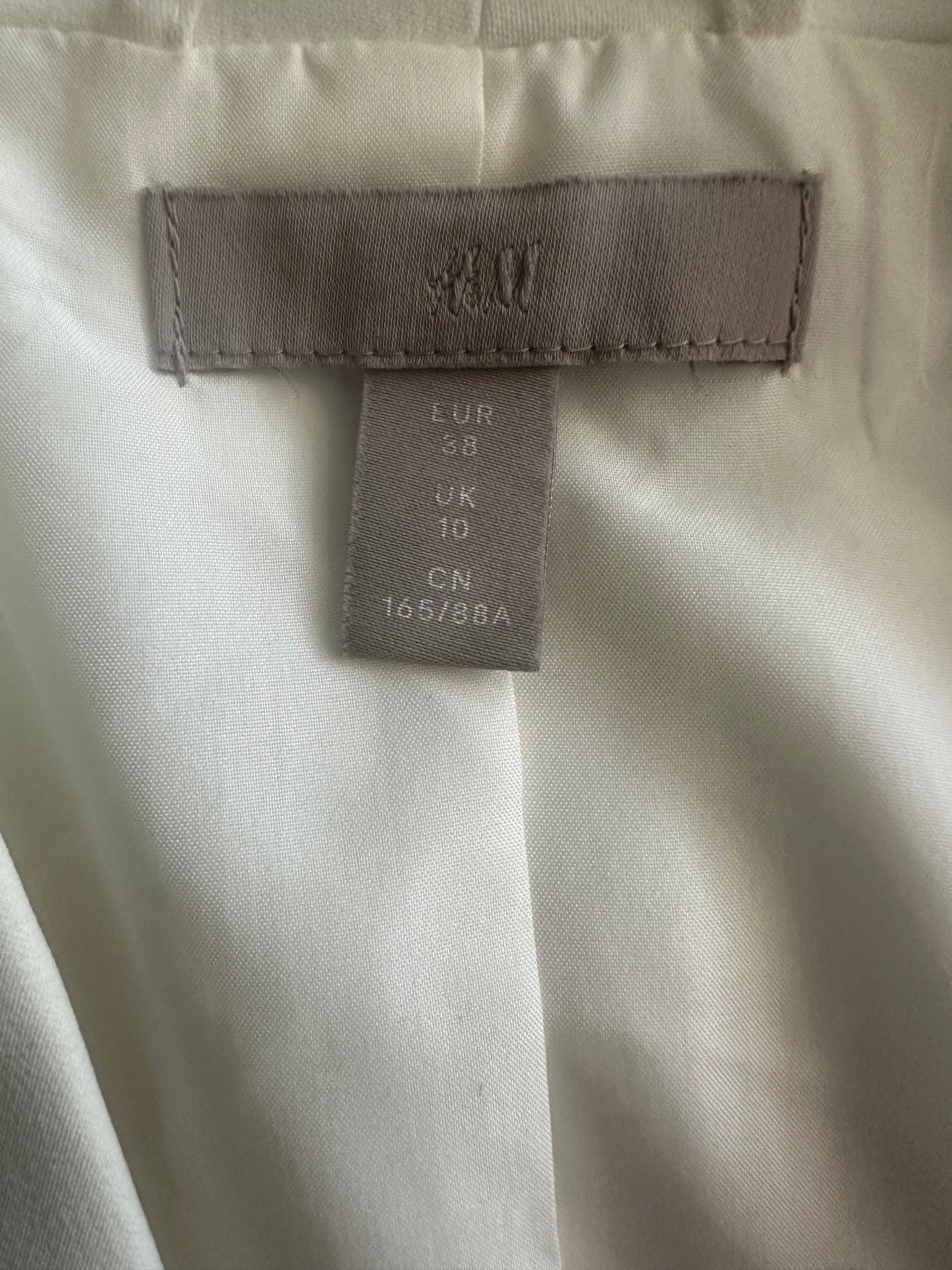 H&M Tailored Single Button Blazer, Cream – Size 10
