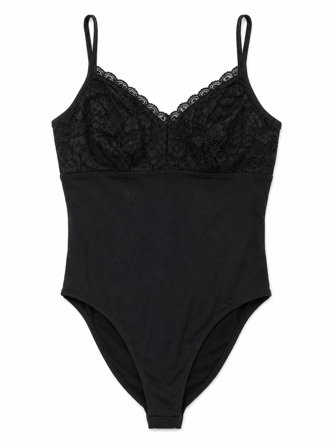 Topshop Lace Trim Cami Bodysuit, Black – UK 8
