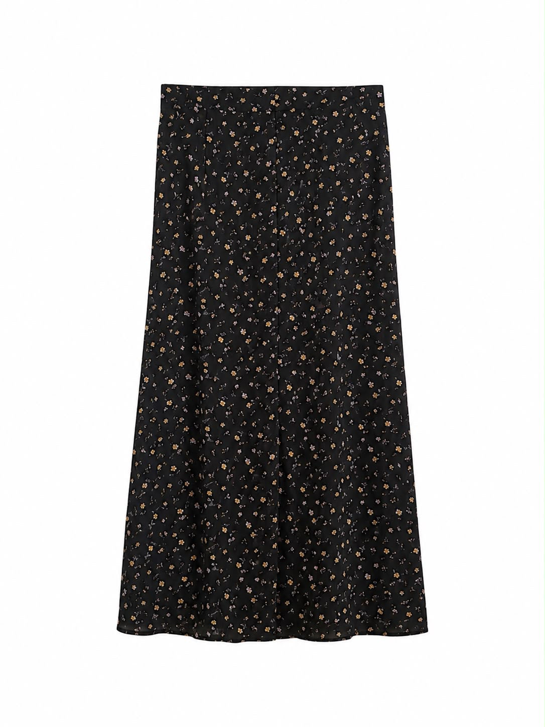 Motel Rocks Long Ditsy, Black Floral Skirt - Size 12