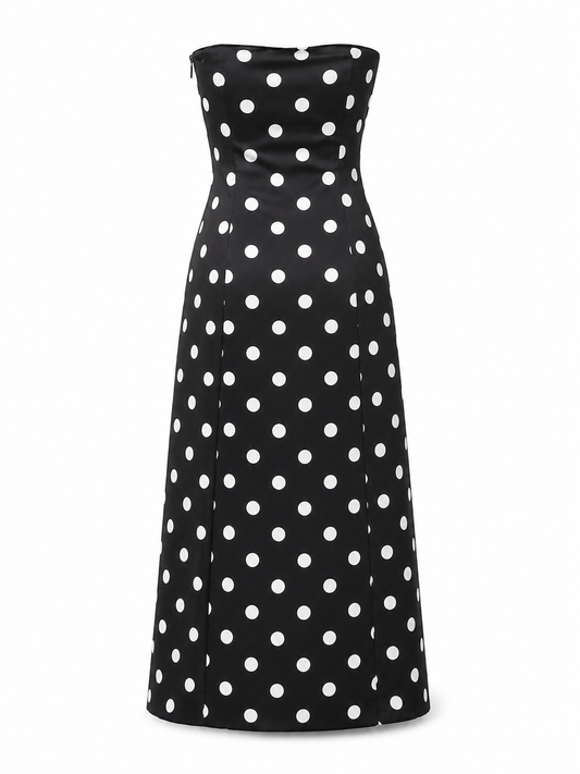 Zara Strapless Dress in Black & White - Size 12