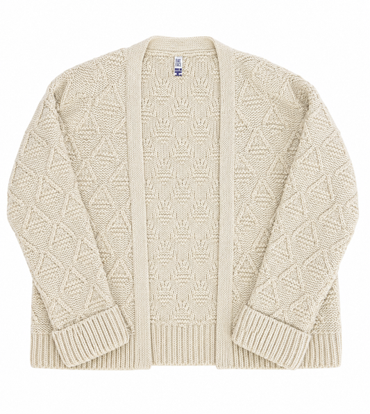 By Henry Textured Knit Open Cardigan, Cream - Size Small