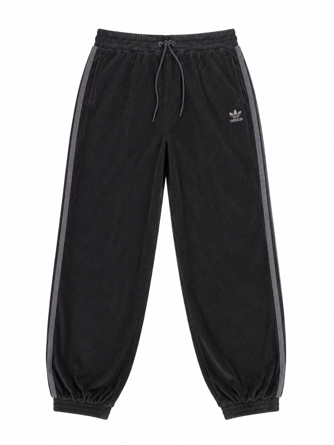 Adidas Originals Corduroy Joggers with Side Stripe, Black / Size Small