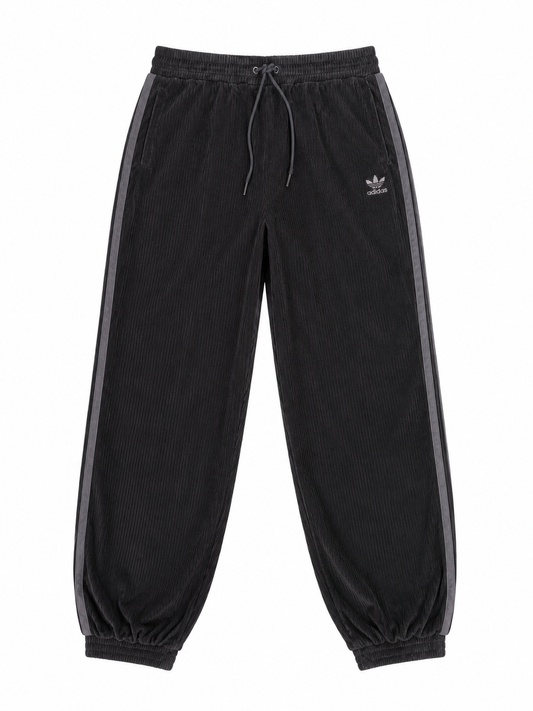 Adidas Originals Corduroy Joggers with Side Stripe, Black / Size Small