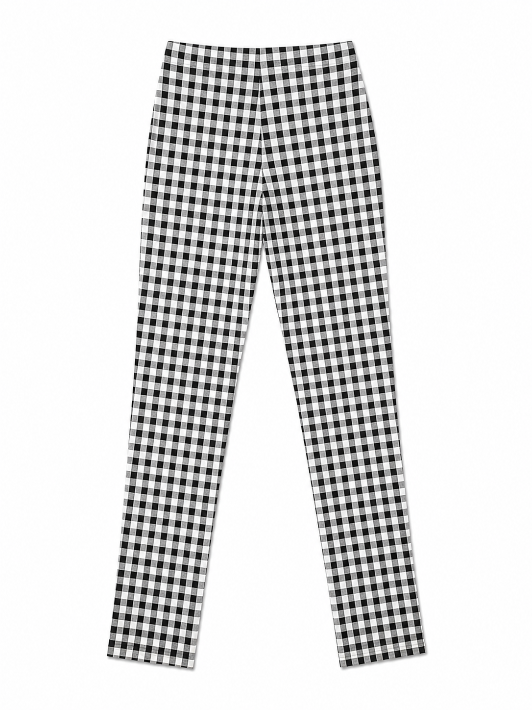 Zara Gingham Zip Front Skinny Trousers, Black & White - Size 6