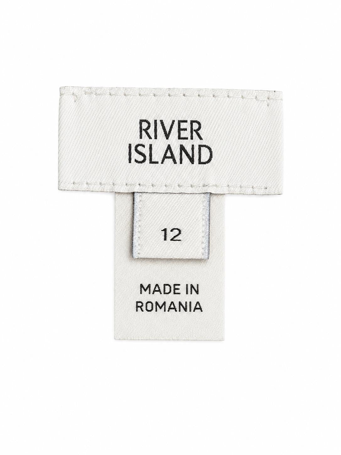 River Island Chain Print Button Front Blouse, White Black Gold - Size 12