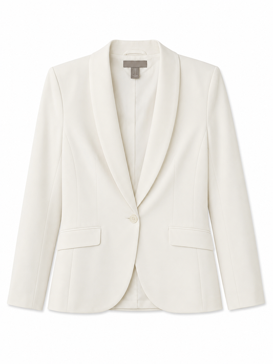 H&M Tailored Single Button Blazer, Cream – Size 10