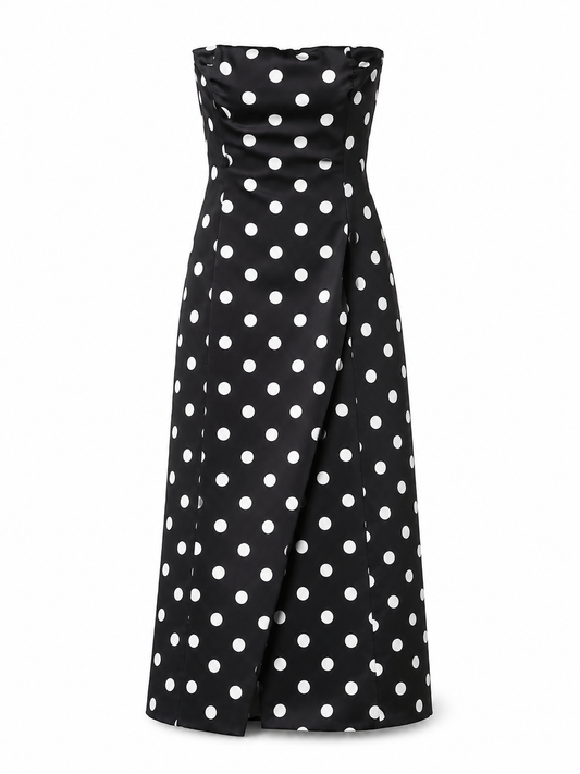 Zara Strapless Dress in Black & White - Size 12