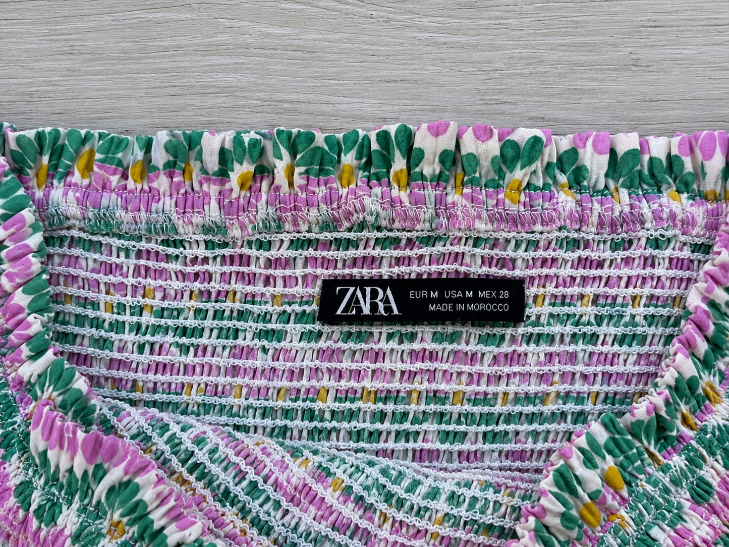 Zara Floral Shirred Milkmaid Top - Size 10