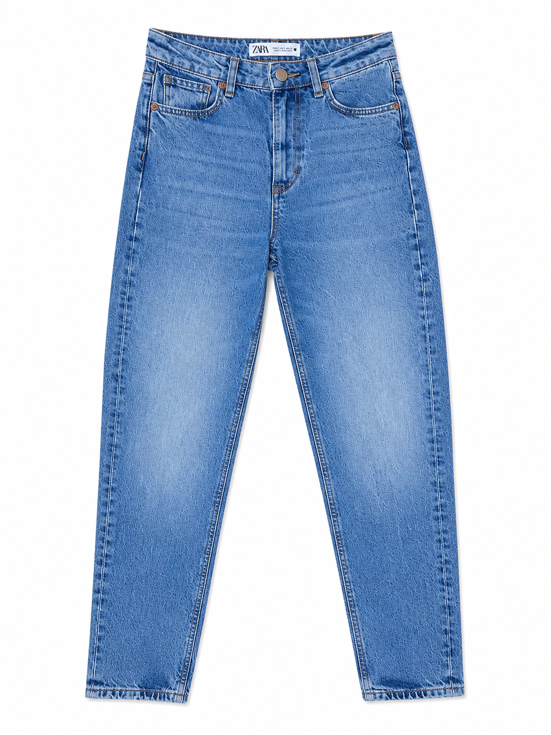 Zara Faded Denim Jeans in Blue - Size 8