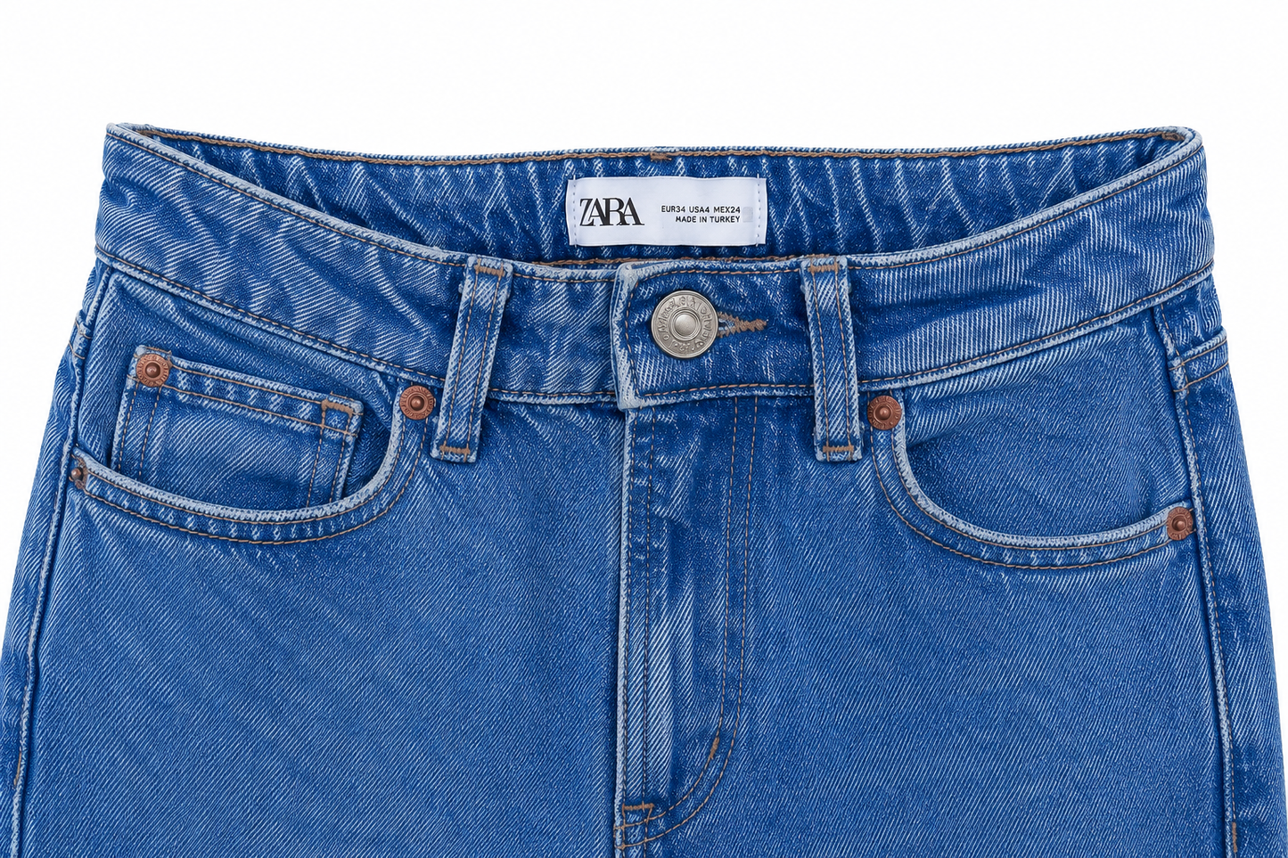 Zara Faded Denim Jeans in Blue - Size 8