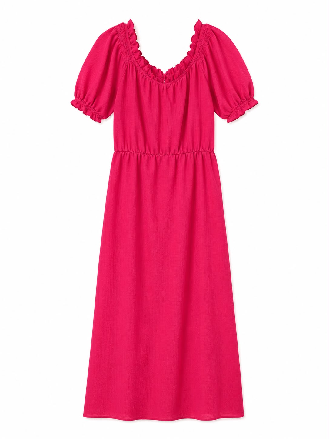 Boohoo Milkmaid Midi Summer Dress, Pink - Size 16