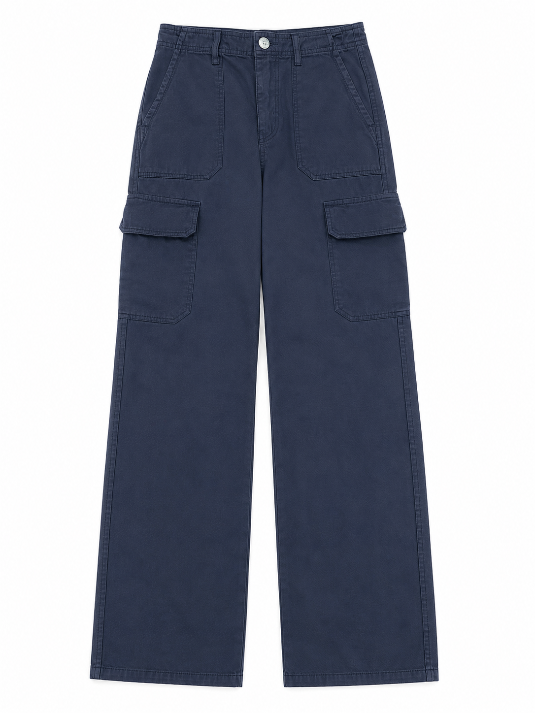 Zara Wide Leg Cargo Trousers, Black - Size 6