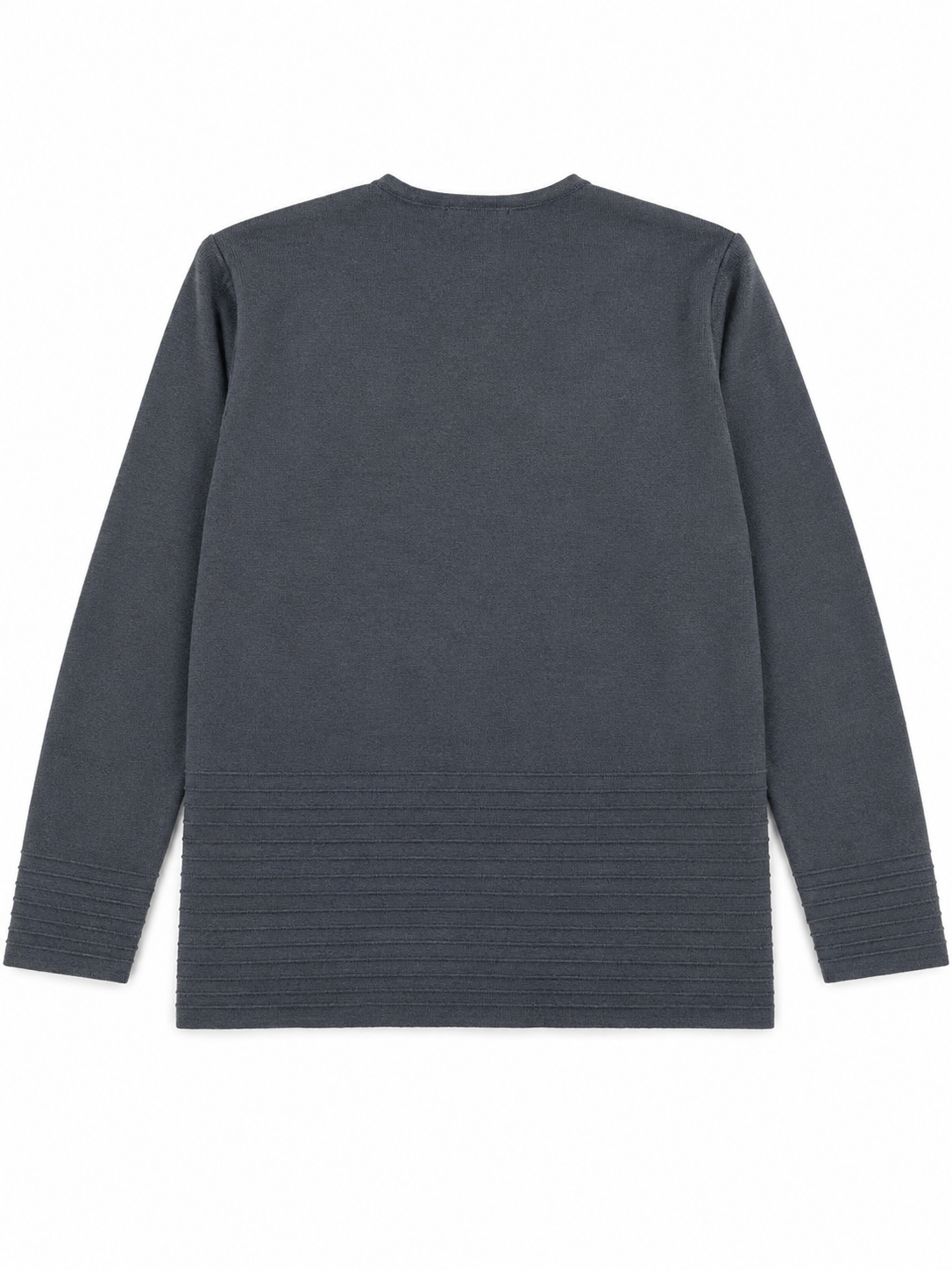 Jaeger Fine Knit Ribbed Hem Jumper, Charcoal Grey / Black - Size Large