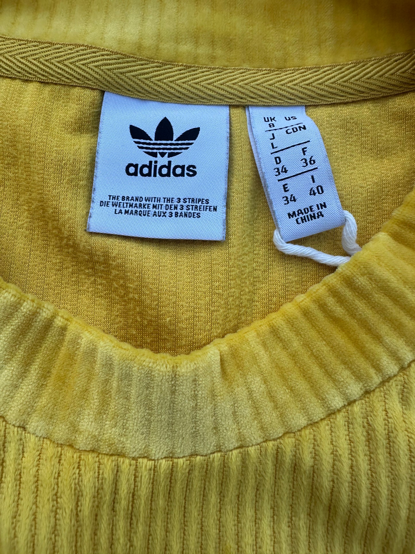 Adidas Originals 3-Stripes Sweatshirt / Jumper, Yellow -Size 8