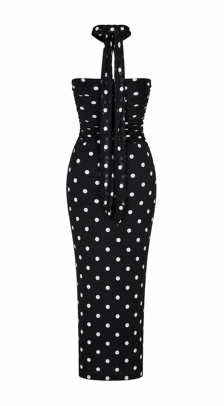 Asos Polka Dot One-Shoulder Ruched Midi Dress, Black - Size 12