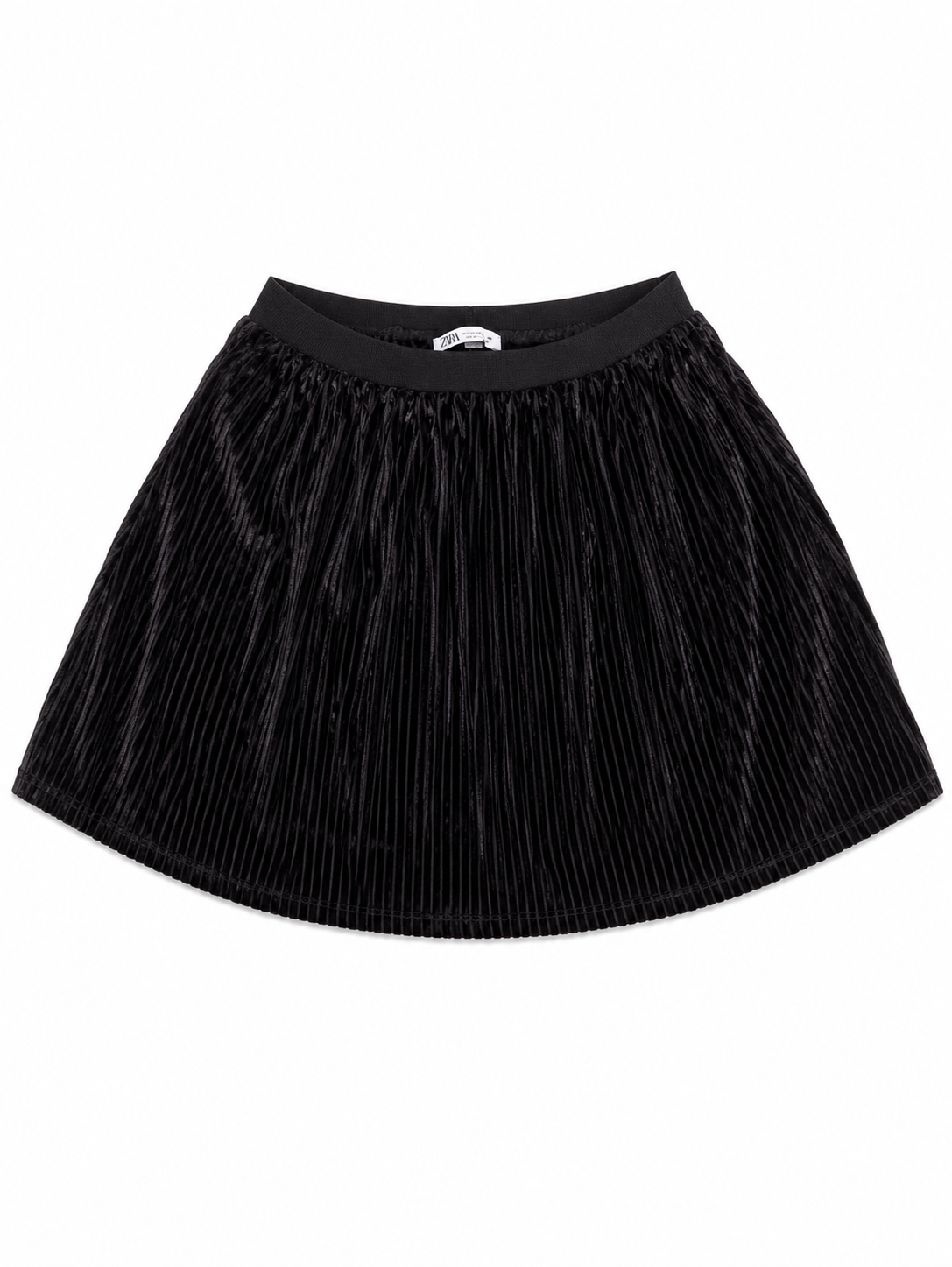 Grace & Mila Velvet Pleated Mini Skirt, Black – Size Medium