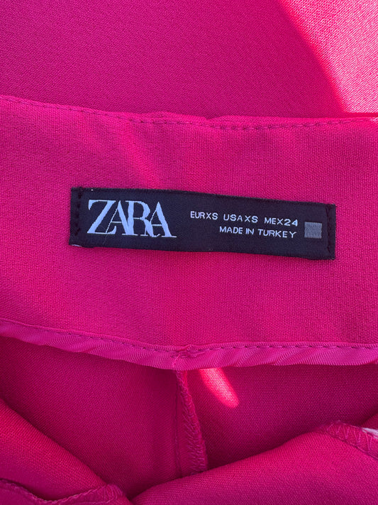 Zara High Waist Flared Trousers, Hot Pink – Size 6