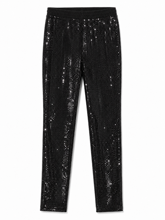 H&M Sequin Leggings, Black – Size 6