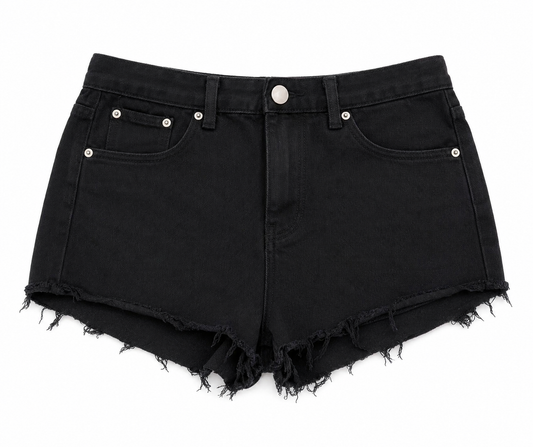 I Saw It First Distressed Denim Shorts, Black - Size 10