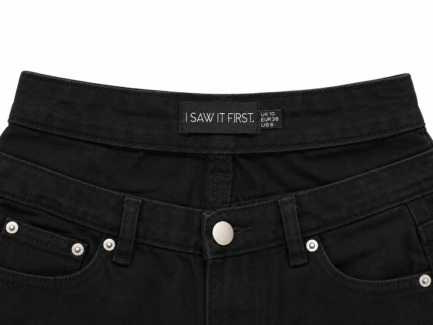I Saw It First Distressed Denim Shorts, Black - Size 10