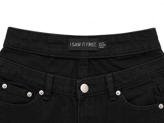 I Saw It First Distressed Denim Shorts, Black - Size 10
