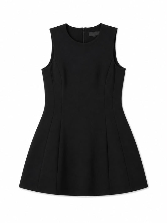Zara Sleeveless Fit & Flare Mini Dress, Black – Size 14