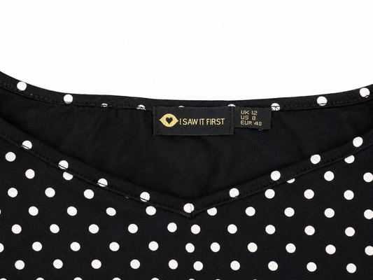 I Saw It First Mini Dress, Black & White Polka Dot - Size 12