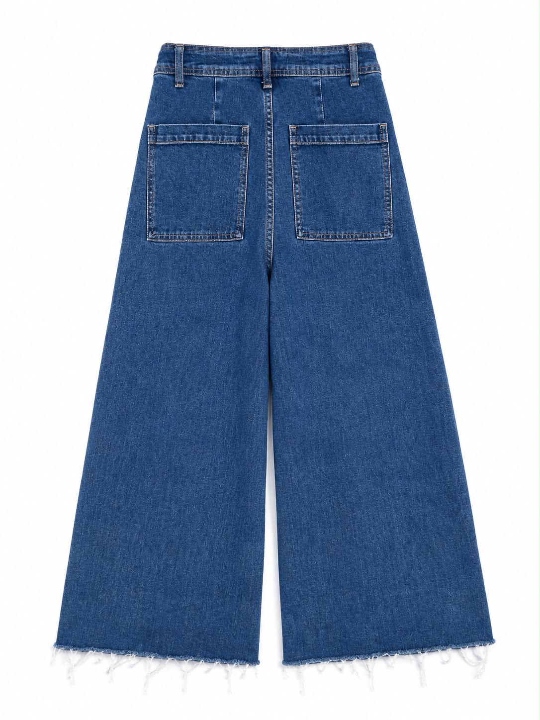 Zara High Waist Wide Leg Textured Denim Jeans, Denim – Size 6