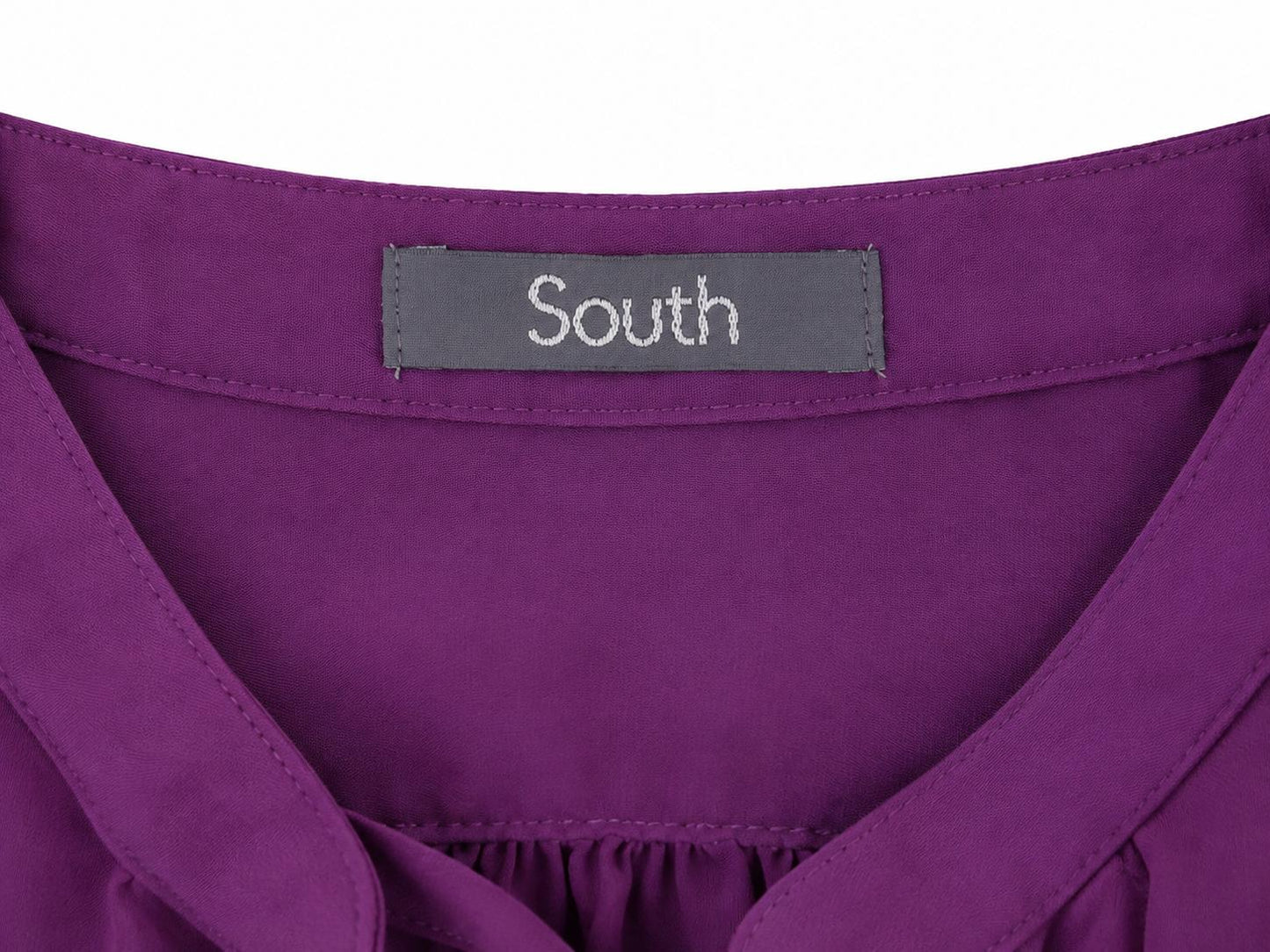 South Ruffle Pleated Tie Front Blouse, Purple - Size 16