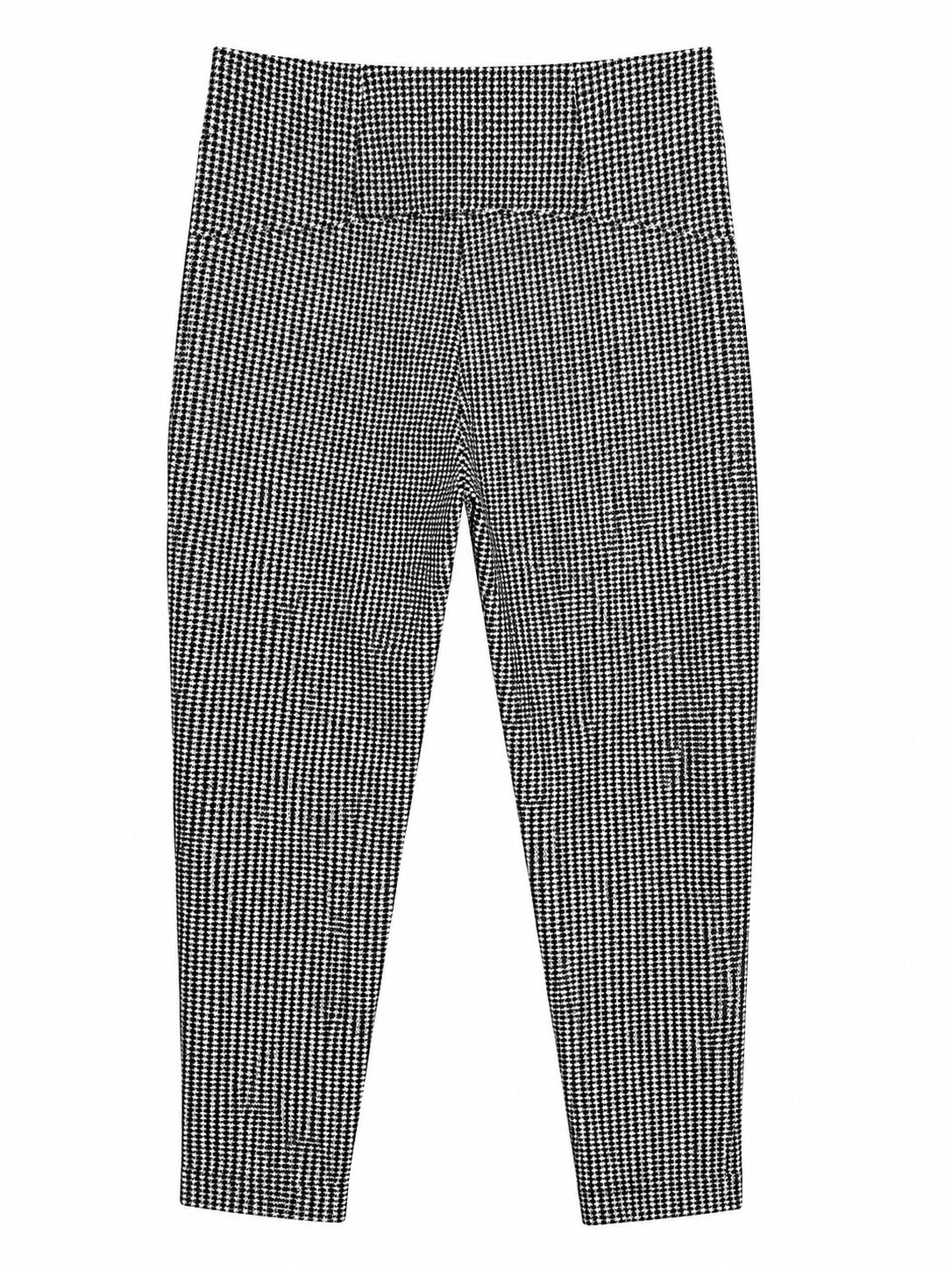 M&S Houndstooth Slim Leg Trousers, Black & White - Size 16
