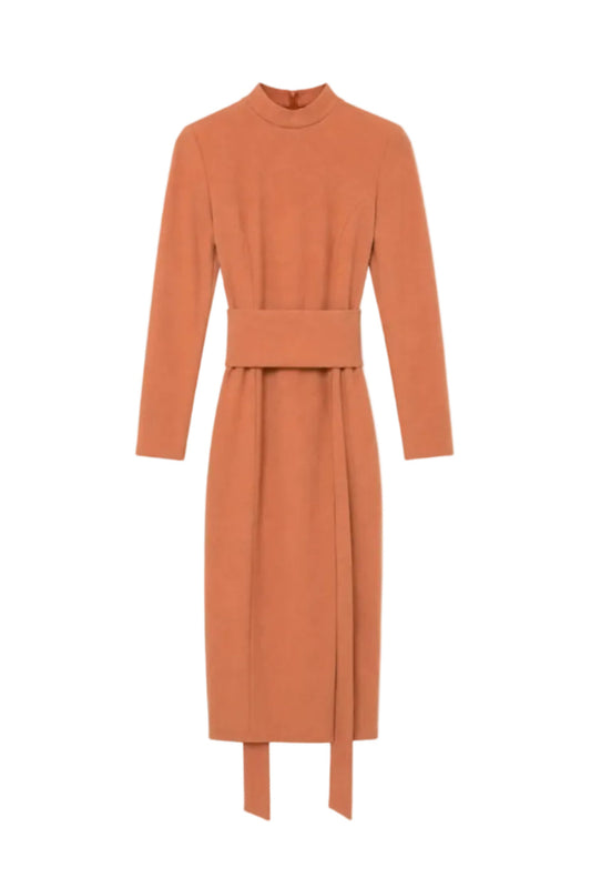 ASOS Petite High Neck Midi Dress, Orange Rust - Size 4