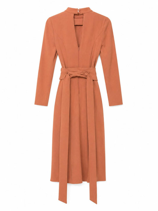 ASOS Petite High Neck Midi Dress, Orange Rust - Size 4