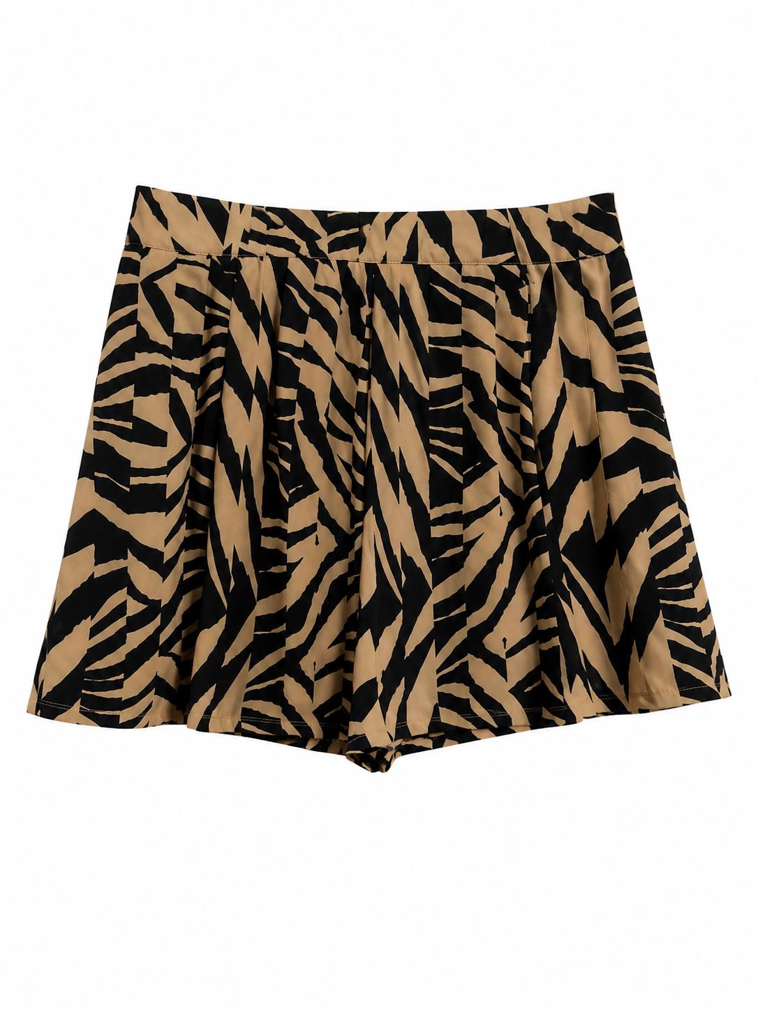 Next Zebra Print Shorts, Black & Tan - Size 16