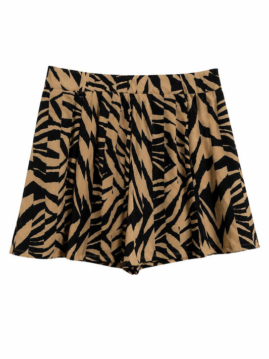 Next Zebra Print Shorts, Black & Tan - Size 16