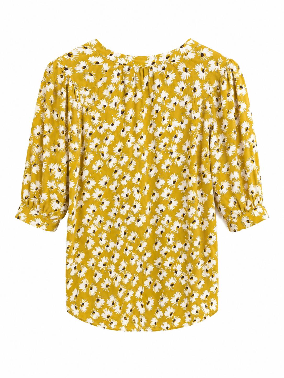 Next Daisy Print Blouse, Mustard Yellow - Size 12