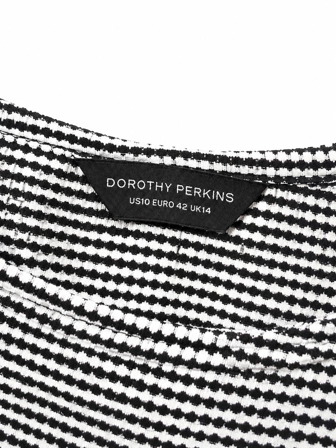 Dorothy Perkins Cold Shoulder Top, Black & White - Size 14