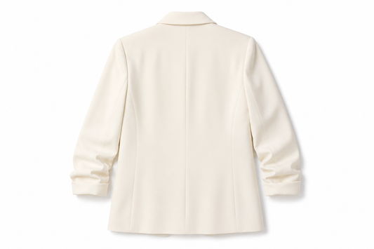 M&S Lined Pocketed Blazer, Cream - Size 12